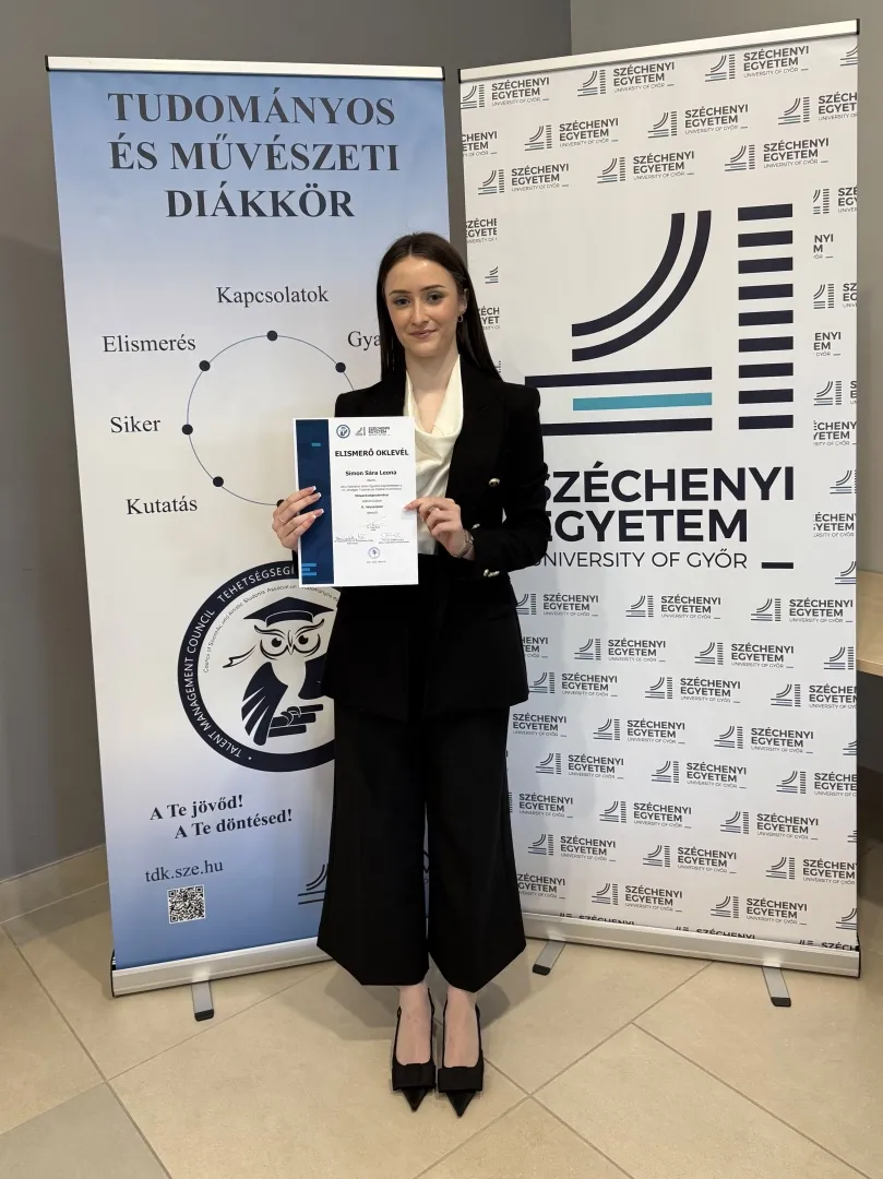 Simon Sára a 37. OTDK konferencián - Kautz Gyula Gazdaságtudományi Kar SZE